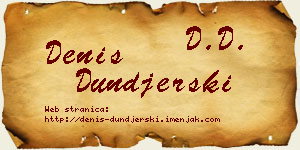 Denis Dunđerski vizit kartica